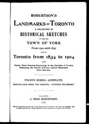 Cover of: Robertson's landmarks of Toronto by 