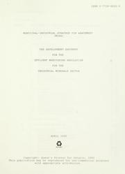 Cover of: The Development document for the effluent monitoring regulation for the industrial minerals sector. by 