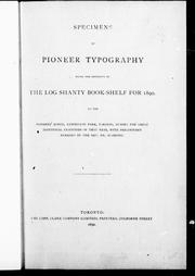 Specimens of pioneer typography by Henry Scadding