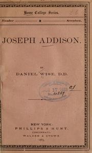 Cover of: Joseph Addison.