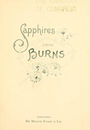 Cover of: Sapphires from Burns. by Robert Burns
