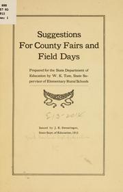Cover of: Suggestions for county fairs and field days