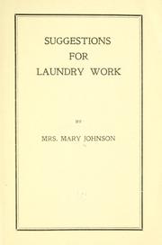 Cover of: Suggestions for laundry work