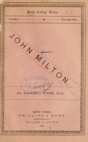 Cover of: John Milton.