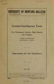 Cover of: Graded intelligence tests for elementary schools
