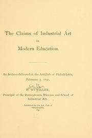 Cover of: The claims of industrial art in modern education