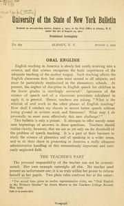Cover of: Oral English. by New York (State) University