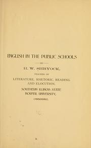 Cover of: English in the public schools