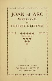 Cover of: Joan of Arc: monologue