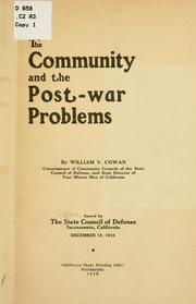 Cover of: community and the post-war problems