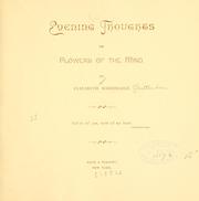 Cover of: Evening thoughts; or, Flowers of the mind.