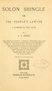 Cover of: Solon shingles: or, The people's lawyer ...