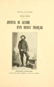 Cover of: Journal de guerre d'un soldat français, François Courtinade ... by François Courtinade