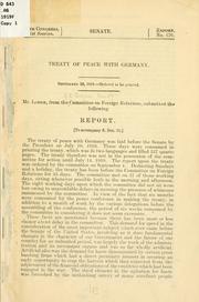 Cover of: Treaty of peace with Germany ... by United States. Congress. Senate. Committee on Foreign Relations