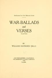 Cover of: War ballads and verses.
