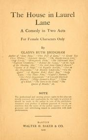 Cover of: The house in Laurel lane by Gladys Ruth Bridgham