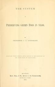 Cover of: system of preserving green food in silos.