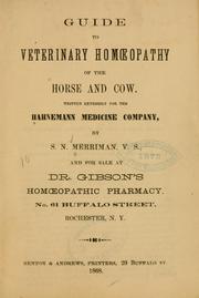 Cover of: Guide to veterinary homeopathy of the horse and cow. by S. N. Merriman