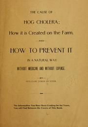 Cover of: The cause of hog cholera by William James Hunter