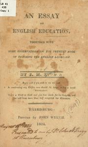 Cover of: An essay on English education by John M. Keagy