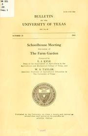 Cover of: Schoolhouse meeting: discussion of the farm garden