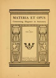 Materia et opus by Theodore Tracy