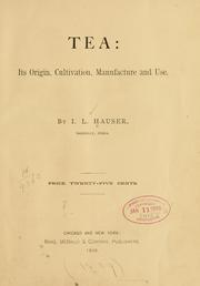 Cover of: Tea by Isaiah L. Hauser