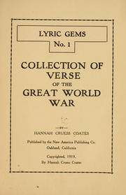 Cover of: Lyric gems, no. 1 ... by Hannah Cruess Coates