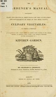 Cover of: The gardener's manual by Charles F. Crosman