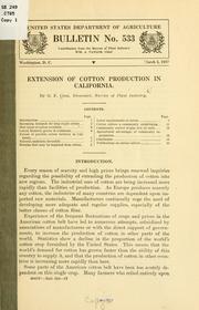 Cover of: Extension of cotton production in California.