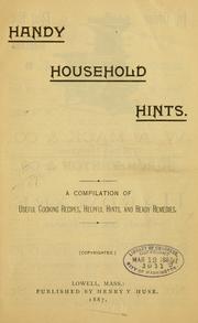 Cover of: Handy household hints by 