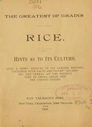 Cover of: greatest of grains.: Rice.