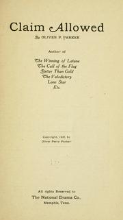 Cover of: The claim allowed