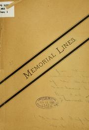 Cover of: Memorial lines for the corner stone of the Michigan soldiers' home.
