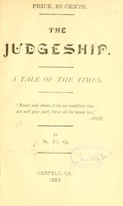 Cover of: The judgeship. by William A. Swank