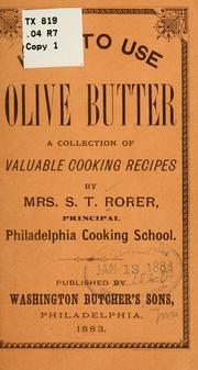 Cover of: How to use olive butter by Sarah Tyson Heston Rorer
