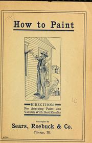 Cover of: How to paint by Sears, Roebuck and Company