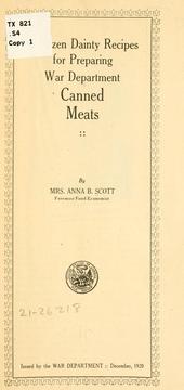 Cover of: A dozen dainty recipes for preparing War department canned meats