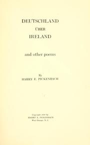 Cover of: Deutschland über Ireland, and other poems | Harry Edward Pickenbach