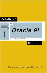 Cover of: CodeNotes for Oracle 9i by Gregory Brill