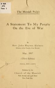 Cover of: The Messiah pulpit by John Haynes Holmes