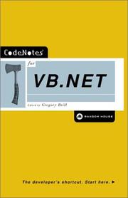 Cover of: CodeNotes for VB.NET (Codenotes Series)