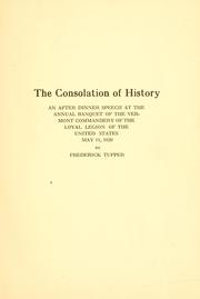 Cover of: consolation of history