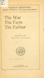 Cover of: war, the farm, and the farmer