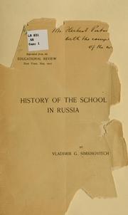 Cover of: History of the school in Russia by Vladimir Grigorievitch Simkhovitch