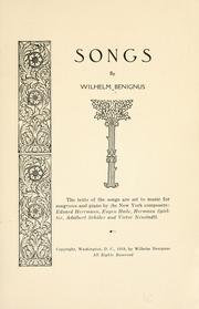 Cover of: Songs by Wilhelm Benignus