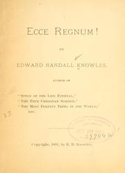 Cover of: Ecce regnum!