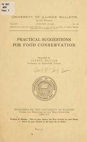 Cover of: Practical suggestions for food conservation
