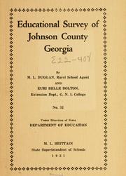 Cover of: Educational survey of Johnson County, Georgia by Georgia. Dept. of Education.