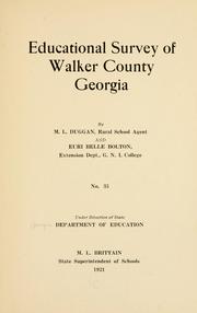 Cover of: Educational survey of Walker County, Georgia by Georgia. Dept. of education